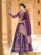 Monjolika Fashion Lavender Kanjivaram Jacquard Designer Lehenga Choli For Ceremonial - Distacart