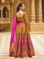 Monjolika Fashion Yellow Kanjivaram Jacquard Designer Lehenga Choli For Ceremonial