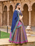 Monjolika Fashion Navy Blue Color Jacquard Designer Lehenga Choli For Festival - Distacart