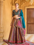 Monjolika Fashion Turquoise Color Jacquard Designer Lehenga Choli For Festival - Distacart