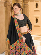 Monjolika Fashion Black Color Jacquard Designer Work Lehenga Choli For Ceremonial - Distacart