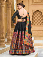 Monjolika Fashion Black Color Jacquard Designer Work Lehenga Choli For Ceremonial - Distacart