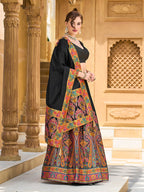 Monjolika Fashion Black Color Jacquard Designer Work Lehenga Choli For Ceremonial - Distacart