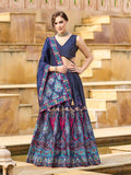 Monjolika Fashion Charming Navy Blue Color Jacquard Lehenga Choli With Dupatta - Distacart