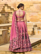 Monjolika Fashion Charming Pink Color Jacquard Lehenga Choli With Dupatta - Distacart
