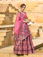 Monjolika Fashion Charming Pink Color Jacquard Lehenga Choli With Dupatta - Distacart