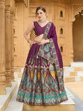 Monjolika Fashion Charming Wine Color Jacquard Lehenga Choli With Dupatta - Distacart