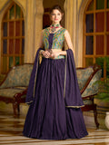 Monjolika Fashion Designer Lehenga Choli Crush Silk In Wine