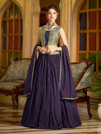 Monjolika Fashion Designer Lehenga Choli Crush Silk In Wine