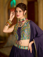 Monjolika Fashion Designer Lehenga Choli Crush Silk In Wine