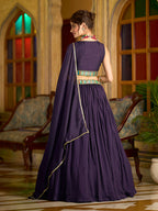 Monjolika Fashion Designer Lehenga Choli Crush Silk In Wine