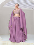 Monjolika Fashion Lavender Festive Look With Silk Crush Lehenga Choli - Distacart