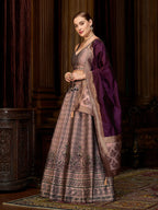 Monjolika Fashion Rose Pink Kanjivaram Silk Jacquard Woven Trendy Lehenga Choli - Distacart