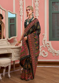 Monjolika Fashion Black Banarasi Silk Traditional Saree with Meenakari and Weaving Work - Distacart