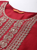 Indo Era Ethnic Motifs Embroidered Sequinned Liva Kurta With Trousers & Dupatta - Distacart