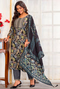 Monjolika Fashion Black Chanderi Embroidered Work Party Pant Style Suit - Distacart
