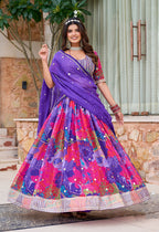Monjolika Fashion Print Art Silk Designer Lehenga Choli In Multi Colour