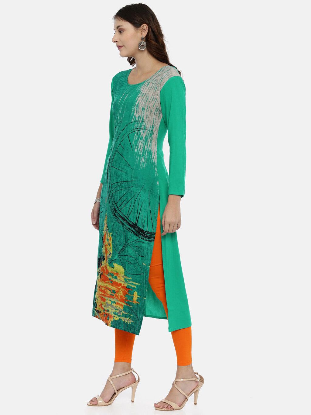 Souchii Women Green Printed Kurta - Distacart