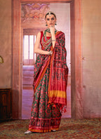 Monjolika Fashion Multi Colour Patola Print Silk Blend Trendy Saree - Distacart