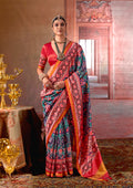 Monjolika Fashion Multicolor Silk Blend Patola Print Saree for Wedding & Festive Wear - Distacart