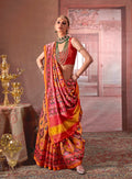 Monjolika Fashion Multicolor Silk Blend Patola Print Saree for Wedding & Festive Wear - Distacart