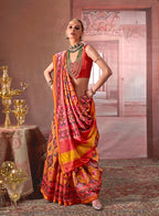 Monjolika Fashion Multicolor Silk Blend Patola Print Saree for Wedding & Festive Wear - Distacart