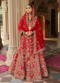 Monjolika Fashion Red Khatli Embroidered Silk Blend Bridal Lehenga Choli - Distacart