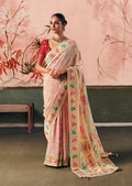 Monjolika Fashion Off White Bandhej Weaving Work Faux Khadi Georgette Saree - Distacart