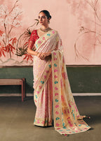 Monjolika Fashion Off White Bandhej Weaving Work Faux Khadi Georgette Saree - Distacart
