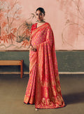 Monjolika Fashion Gajri Pink Bandhej Weaving Work Faux Khadi Georgette Saree - Distacart