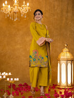 Yufta Green Pakistani Style Kurta Dupatta Set