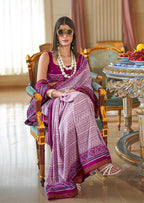 Monjolika Fashion Magenta Printed Silk Blend Party Contemporary Saree - Distacart