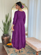 The52 Beautiful Embroidery Work with Vichitra Silk Fabric Flared Kurta, Pant and Dupatta Set - Distacart