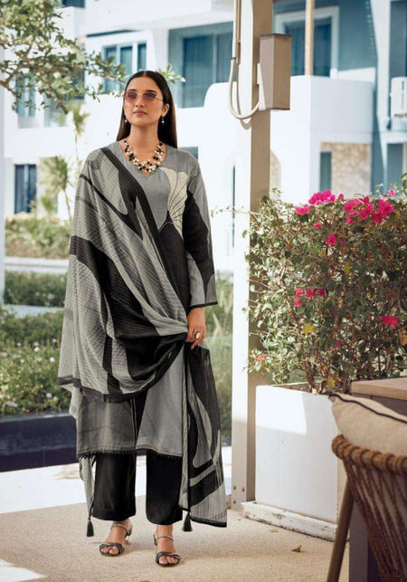 Pramukh Fab Grey Color Rayon Kurta Set