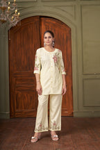 Pramukh Fab White Color Rayon Co-ords Set - Distacart
