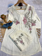 Pramukh Fab White Color Rayon Co-ords Set - Distacart