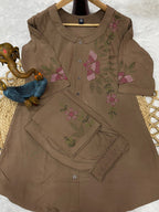 Pramukh Fab Brown Color Rayon Co-ords Set - Distacart