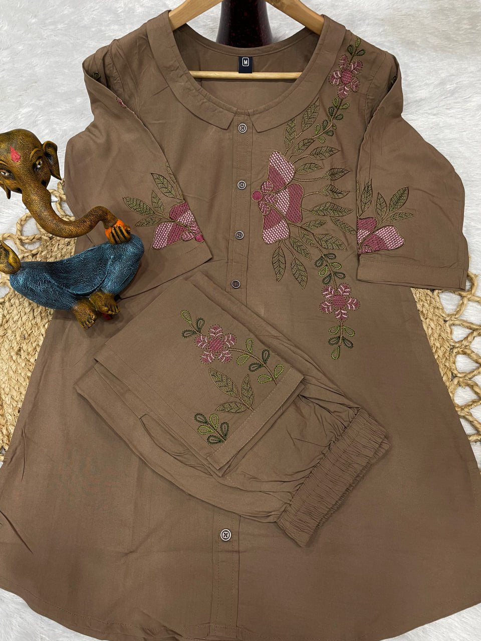 Pramukh Fab Brown Color Rayon Co-ords Set - Distacart
