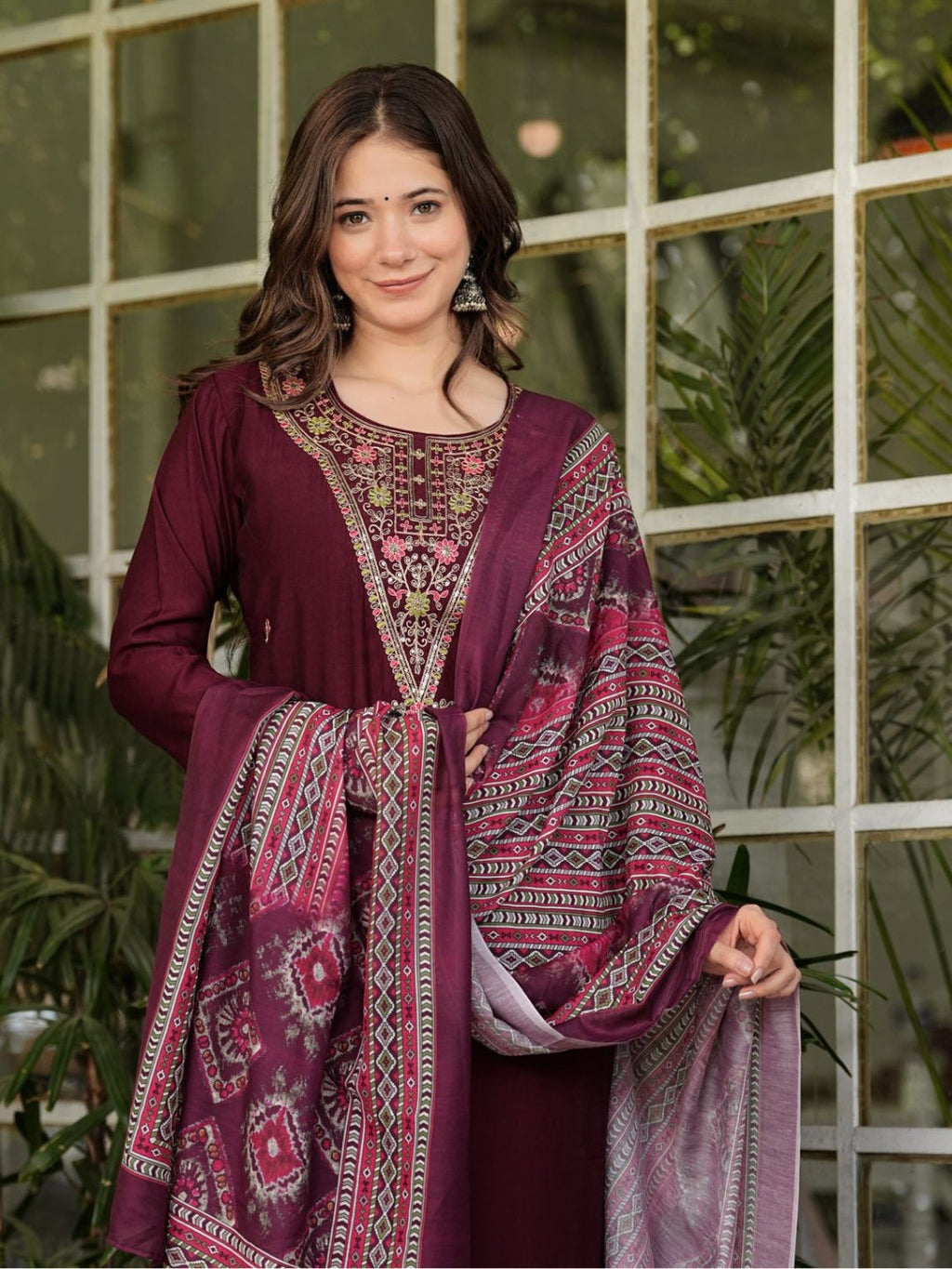 The52 Women's Gorgeous Rayon Slub Embroidery Straight Kurta with Pant And Dupatta Set - Distacart