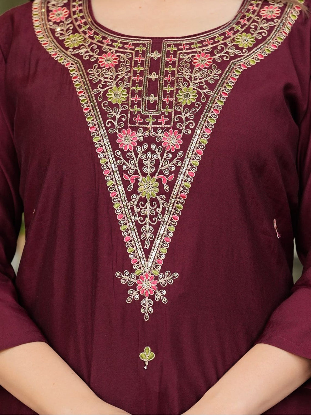 The52 Women's Gorgeous Rayon Slub Embroidery Straight Kurta with Pant And Dupatta Set - Distacart