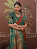 Monjolika Fashion Rust Weaving Work Tussar Silk Festival Contemporary Saree - Distacart