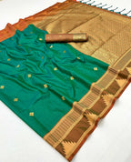 Monjolika Fashion Green Weaving Work Tussar Silk Festival Contemporary Saree - Distacart