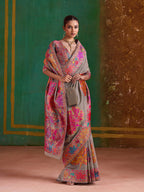 Monjolika Fashion Grey Cotton Blend Weaving Contemporary Saree - Distacart