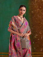 Monjolika Fashion Grey Cotton Blend Weaving Contemporary Saree - Distacart