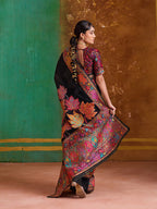 Monjolika Fashion Black Cotton Blend Weaving Contemporary Saree - Distacart