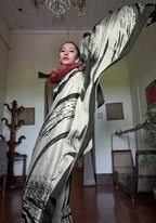 Monjolika Fashion Satin Printed Black And White Casual Saree - Distacart