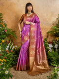 Monjolika Fashion Weaving Handloom Silk Blend Magenta Contemporary Saree - Distacart