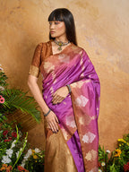 Monjolika Fashion Weaving Handloom Silk Blend Magenta Contemporary Saree - Distacart
