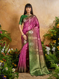 Monjolika Fashion Weaving Handloom Silk Blend Magenta Pink Contemporary Saree - Distacart