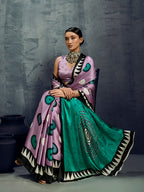 Monjolika Fashion Satin Lilac Printed Casual Saree - Distacart